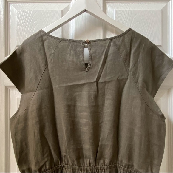 Vince Camuto 100% Linen Casual Dress Ruffle Hem Size Large - Picture 4 of 4